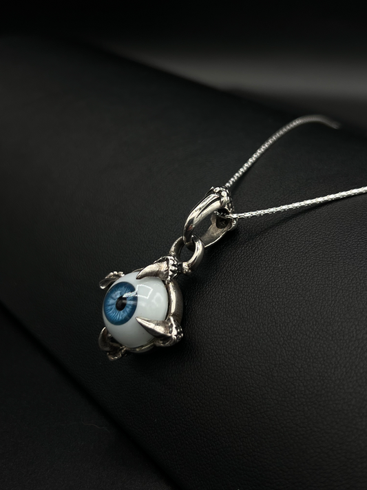 Spiked Evil Eye Pendant – Sterling Silver Gothic Talisman