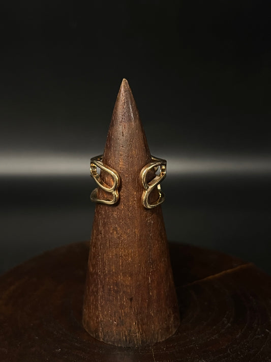 Whimsical Multi-Stone Orbit Ring – Boho Triple Gem Statement Ring