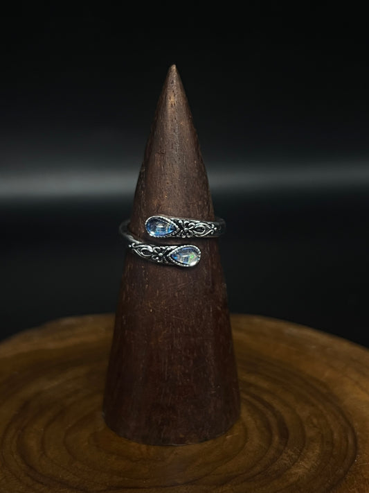 Vintage Aurora Teardrop Ring- Boho Wrap Ring for Women