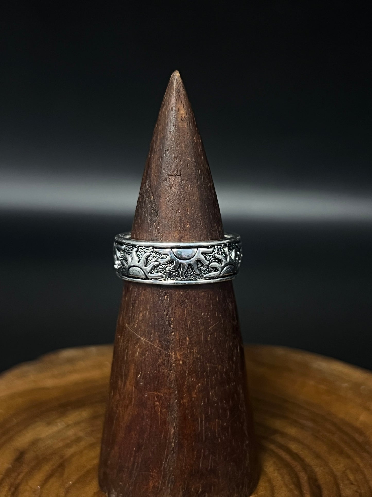 Solstice Celestial Band- White K Plated Copper Sun Ring