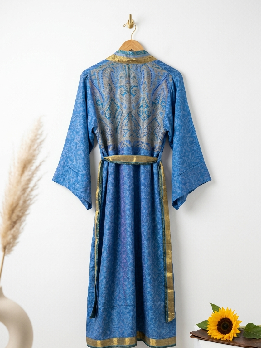 The Azure Mystic Kimono Robe
