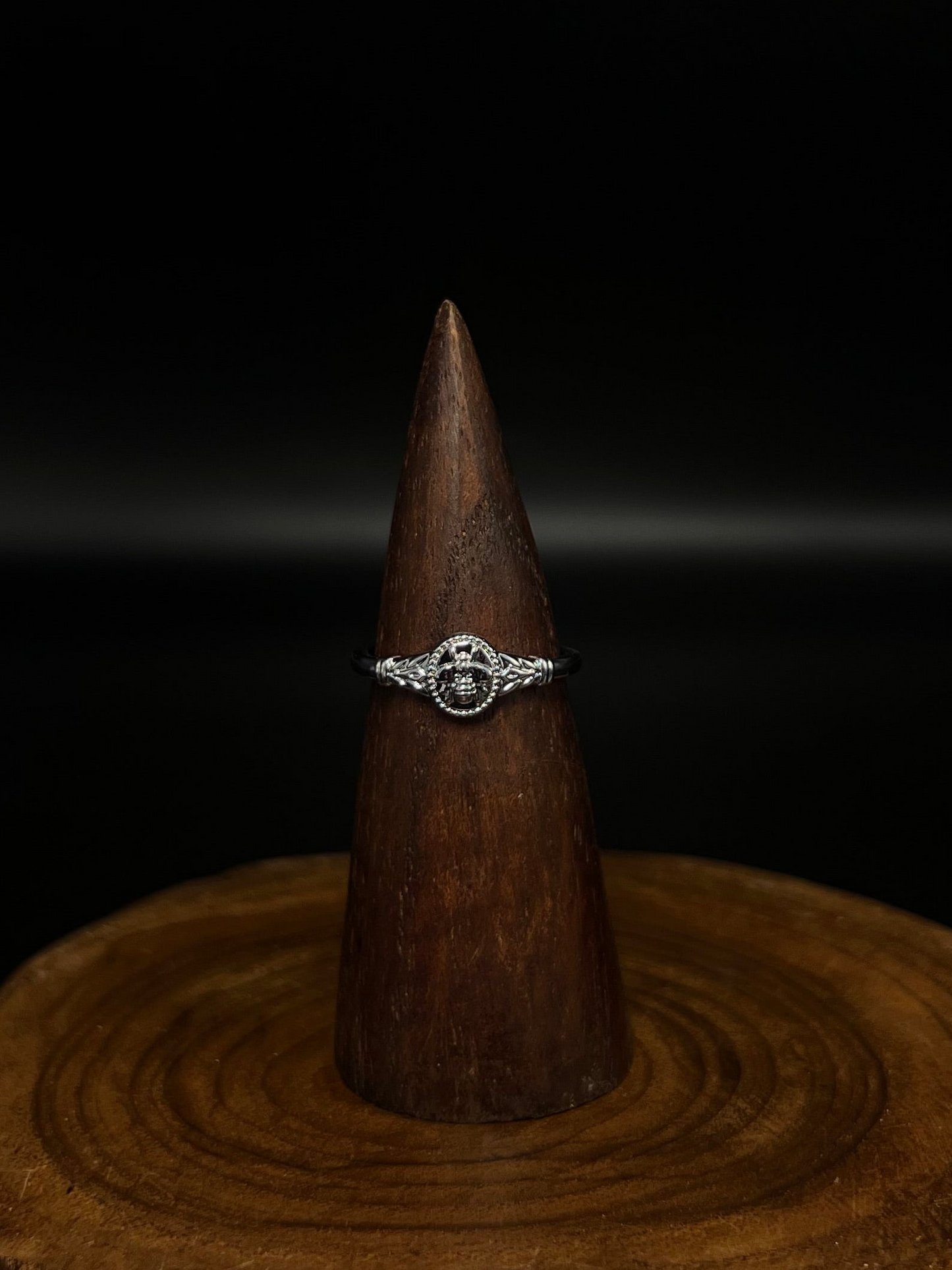 Imperial Bee Filigree Ring- White K Plated Copper & Zirconia
