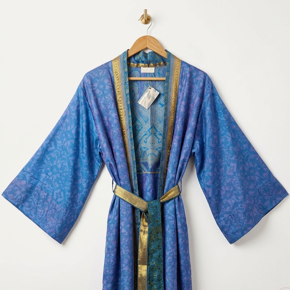 The Azure Mystic Kimono Robe
