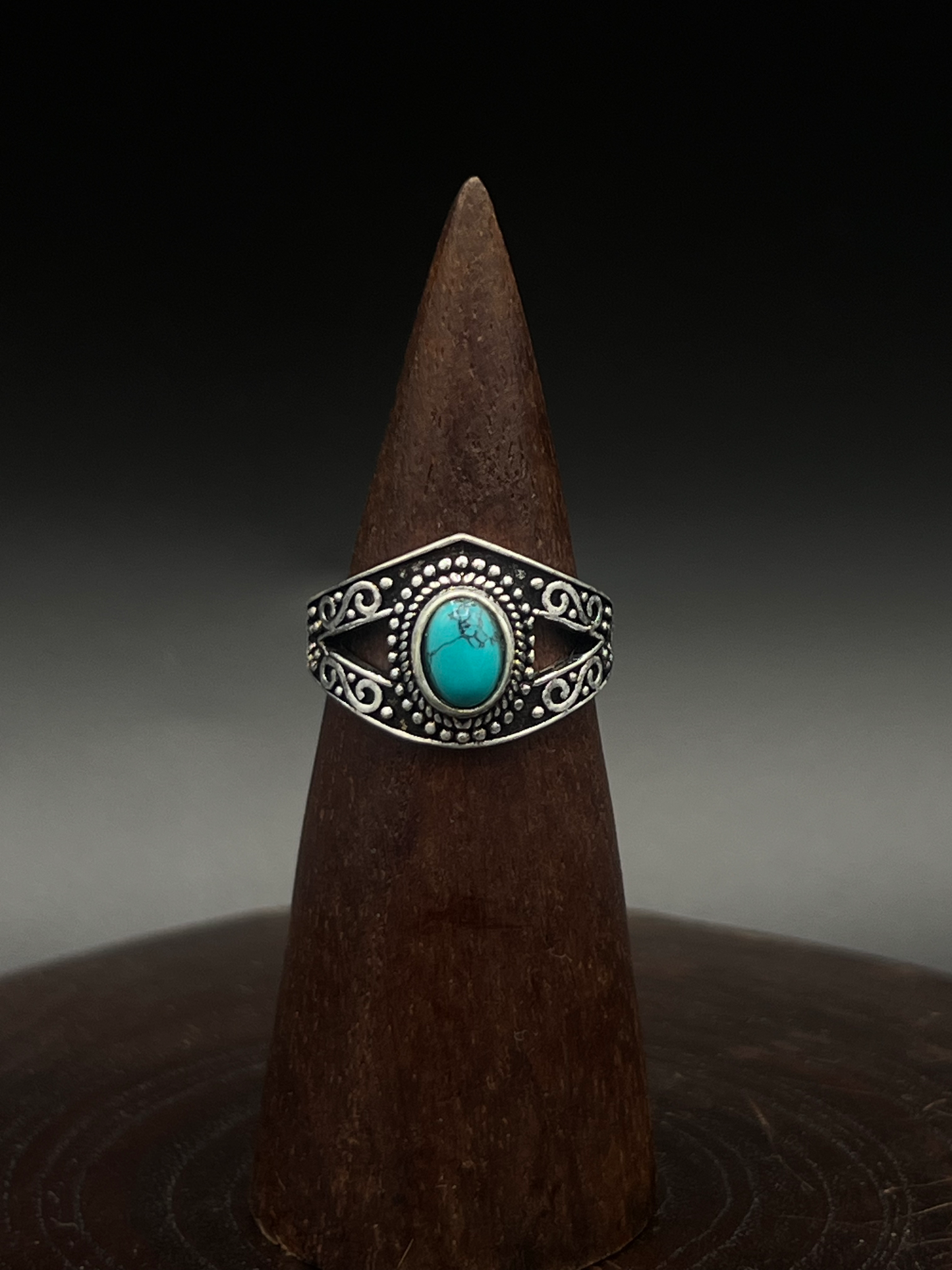 Ornate Turquoise Shield Ring