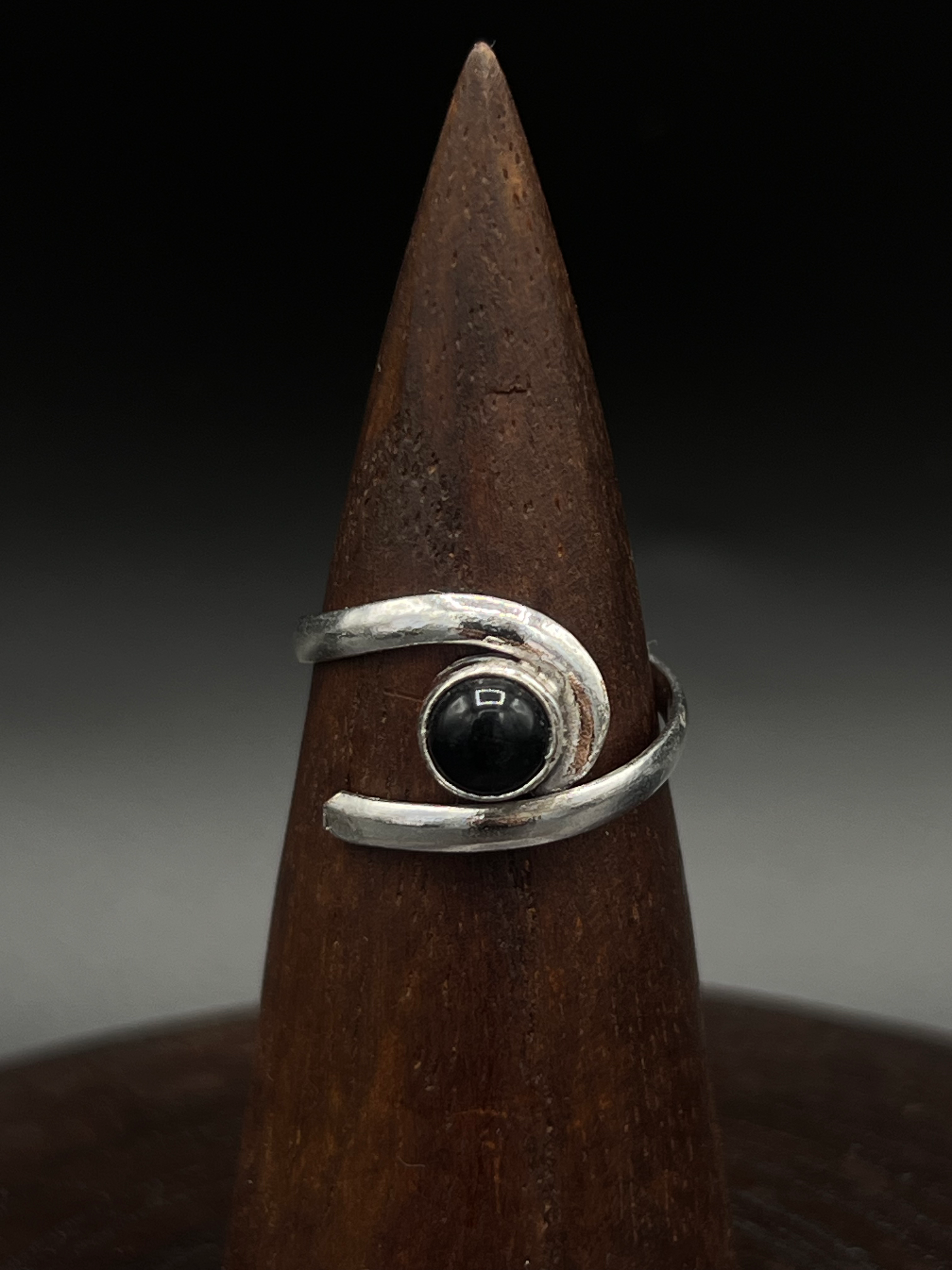 Black Obsidian Wrap Ring – Protective Boho Ring