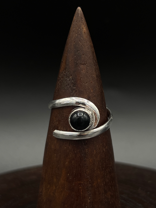 Black Obsidian Wrap Ring – Protective Boho Ring