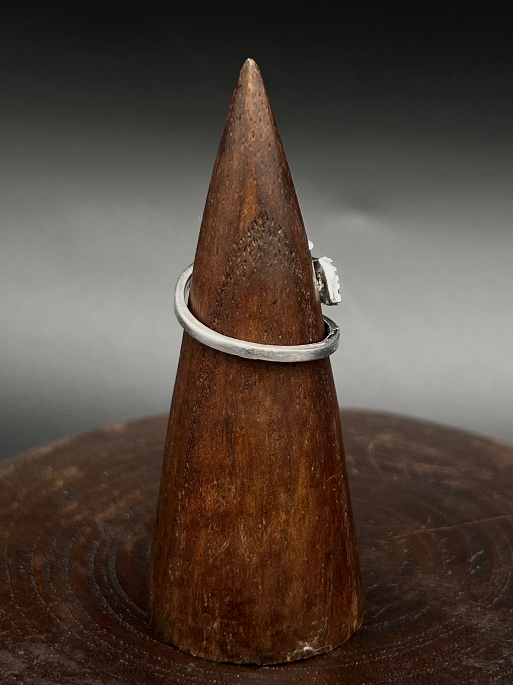 Amber Stone Feather Ring – Adjustable Boho Ring