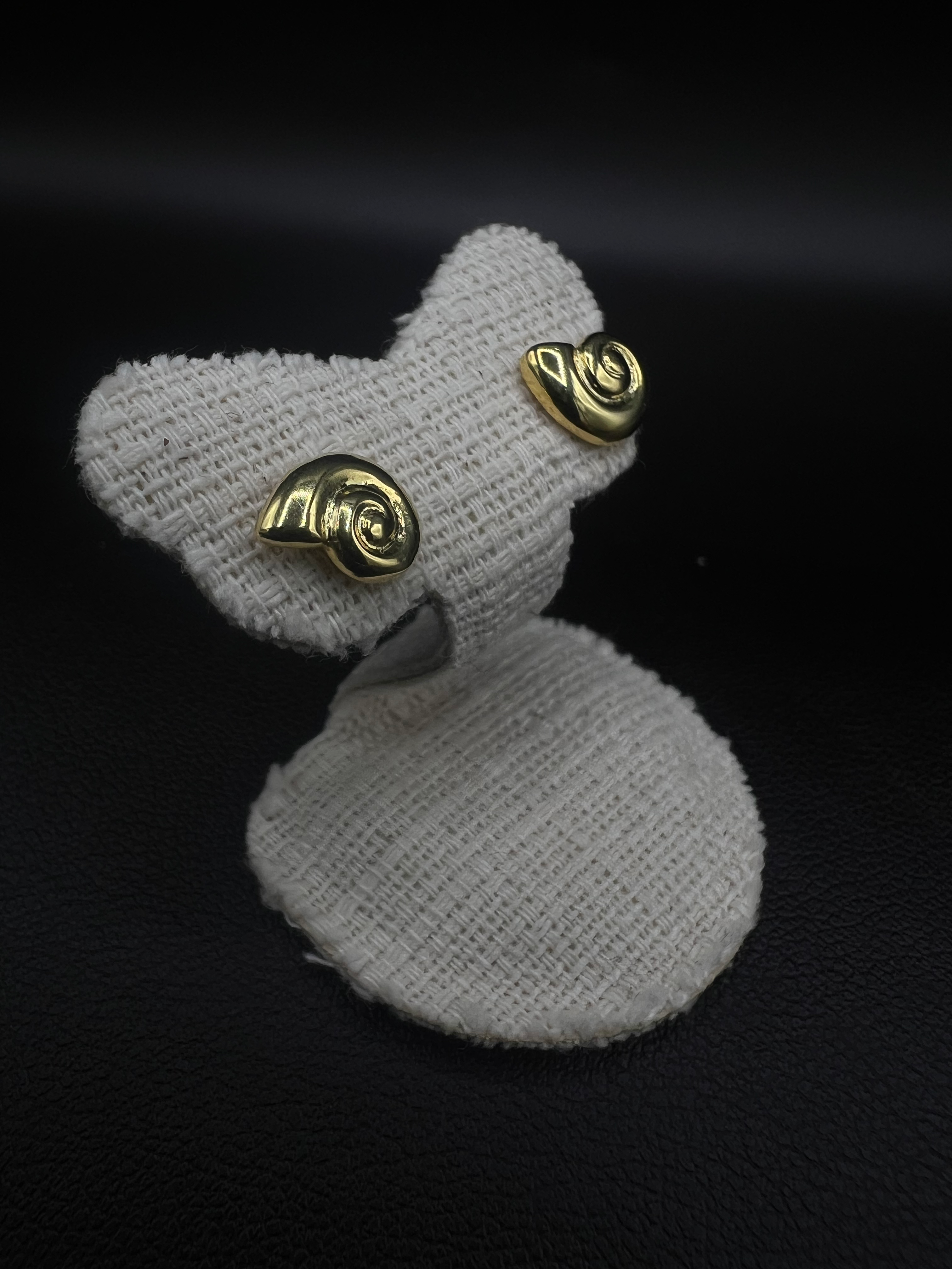 Gold-Plated Shell Spiral Stud Earrings – Sterling Silver Coastal Charm