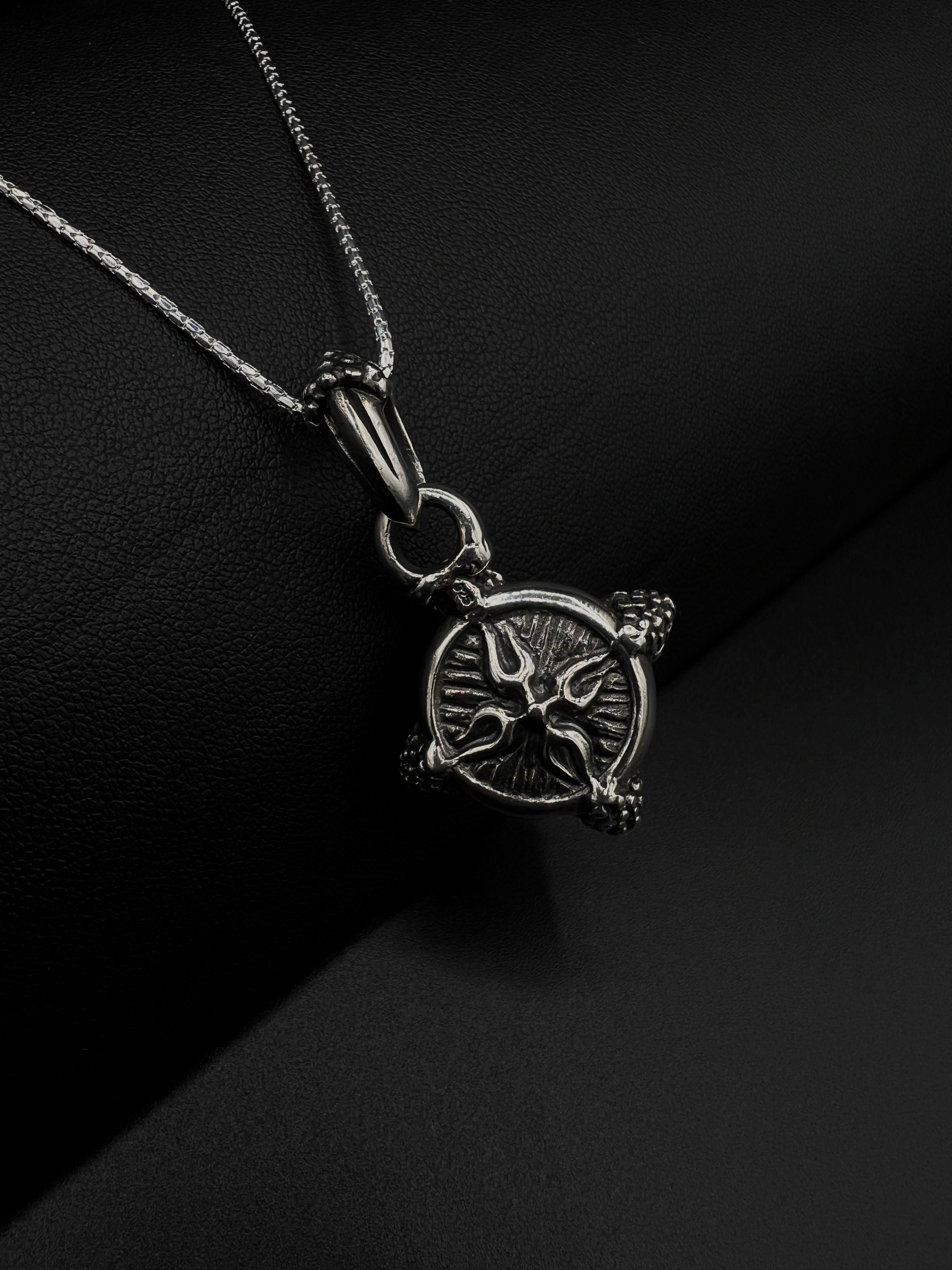 Spiked Evil Eye Pendant – Sterling Silver Gothic Talisman