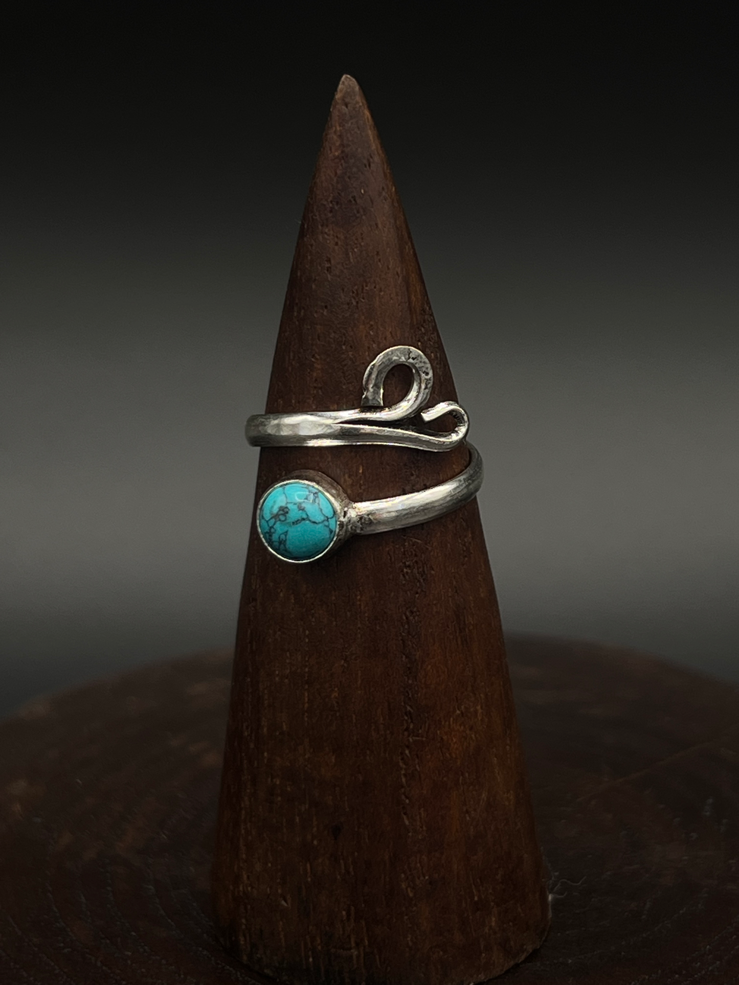 Turquoise Wave Ring – Adjustable Minimalist Ring
