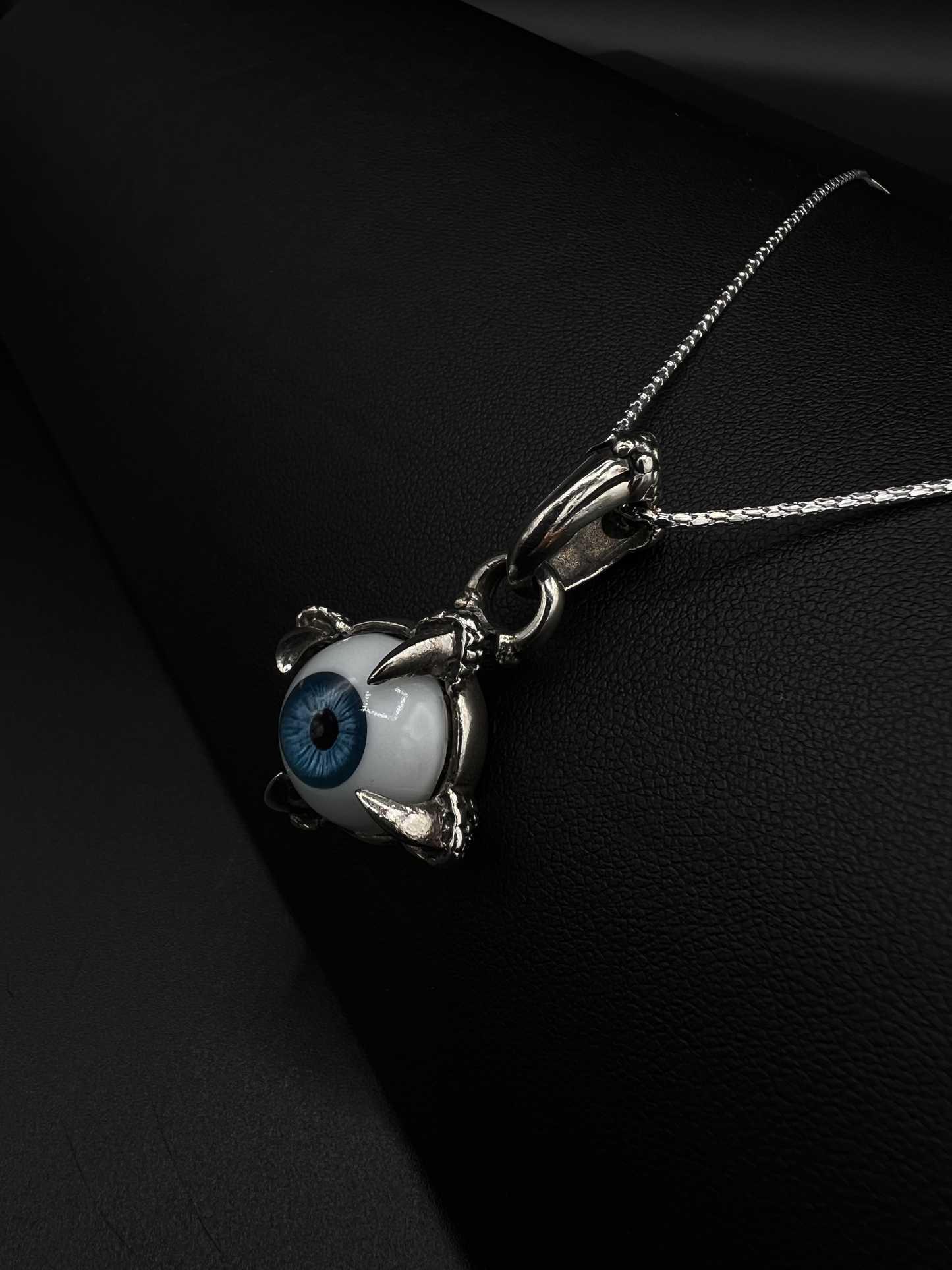 Spiked Evil Eye Pendant – Sterling Silver Gothic Talisman