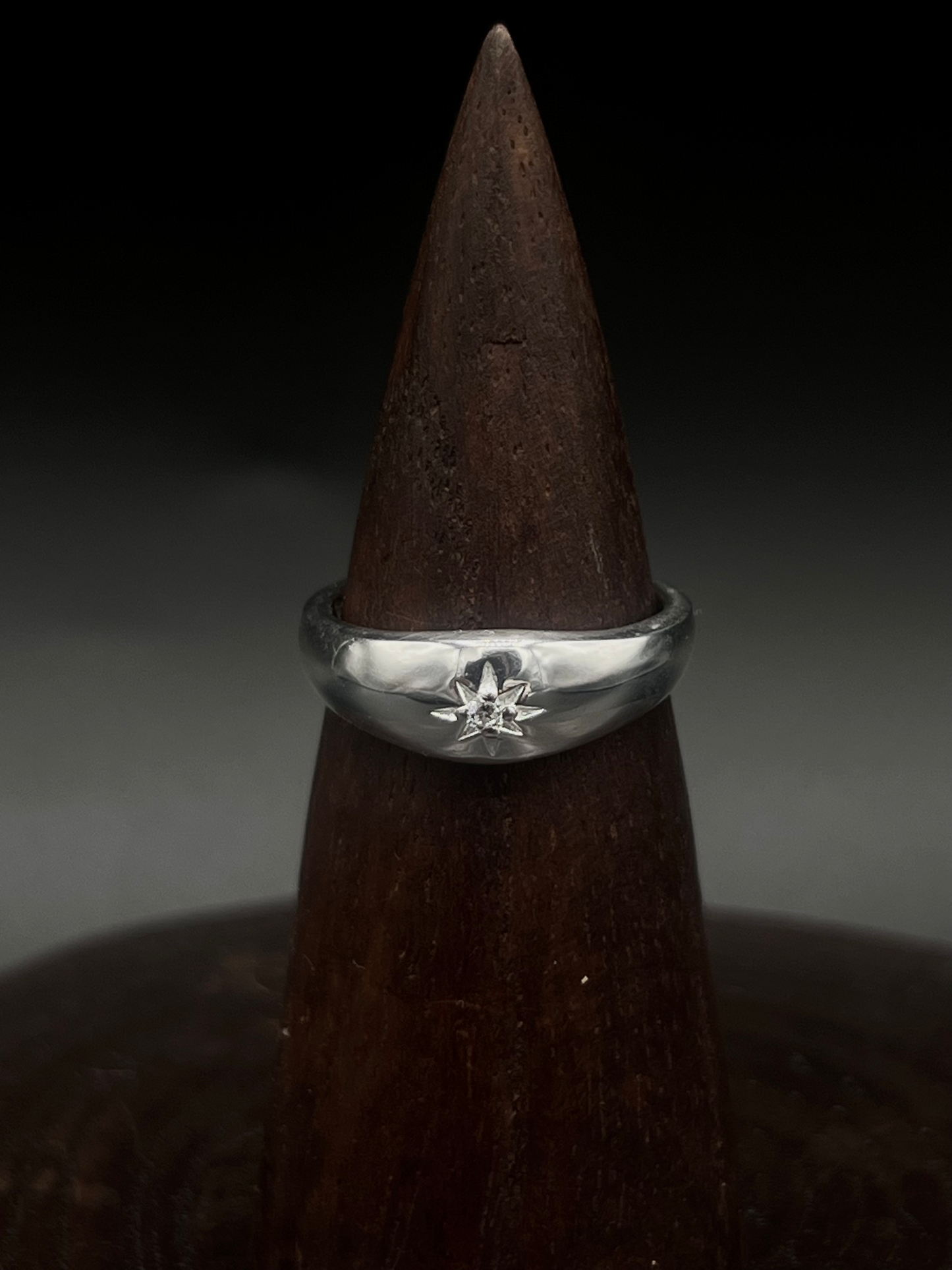 Star Signet Ring with CZ – Sterling Silver