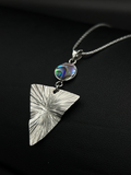 Abalone & Geometric Triangle Pendant – Sterling Silver Ocean Statement Necklace