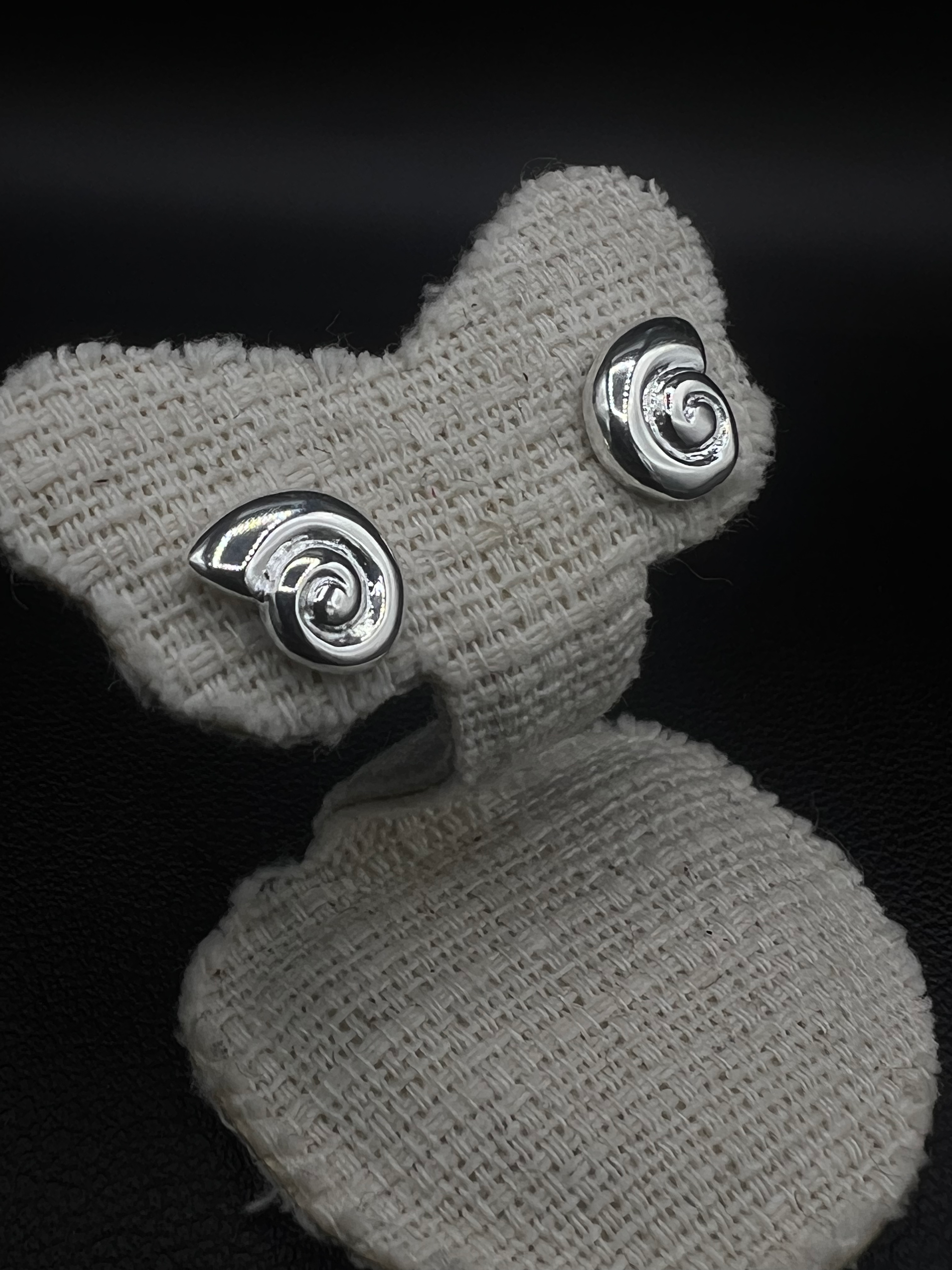 Shell Spiral Stud Earrings – Sterling Silver Coastal Charm