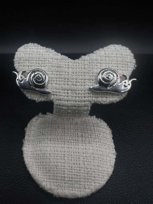 Sterling Silver Snail Stud Earrings | Whimsical Nature-Inspired Jewellery