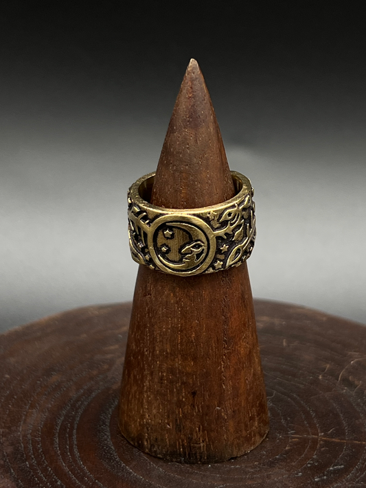 Celtic Knot Band Ring – Rustic Gold Boho Ring