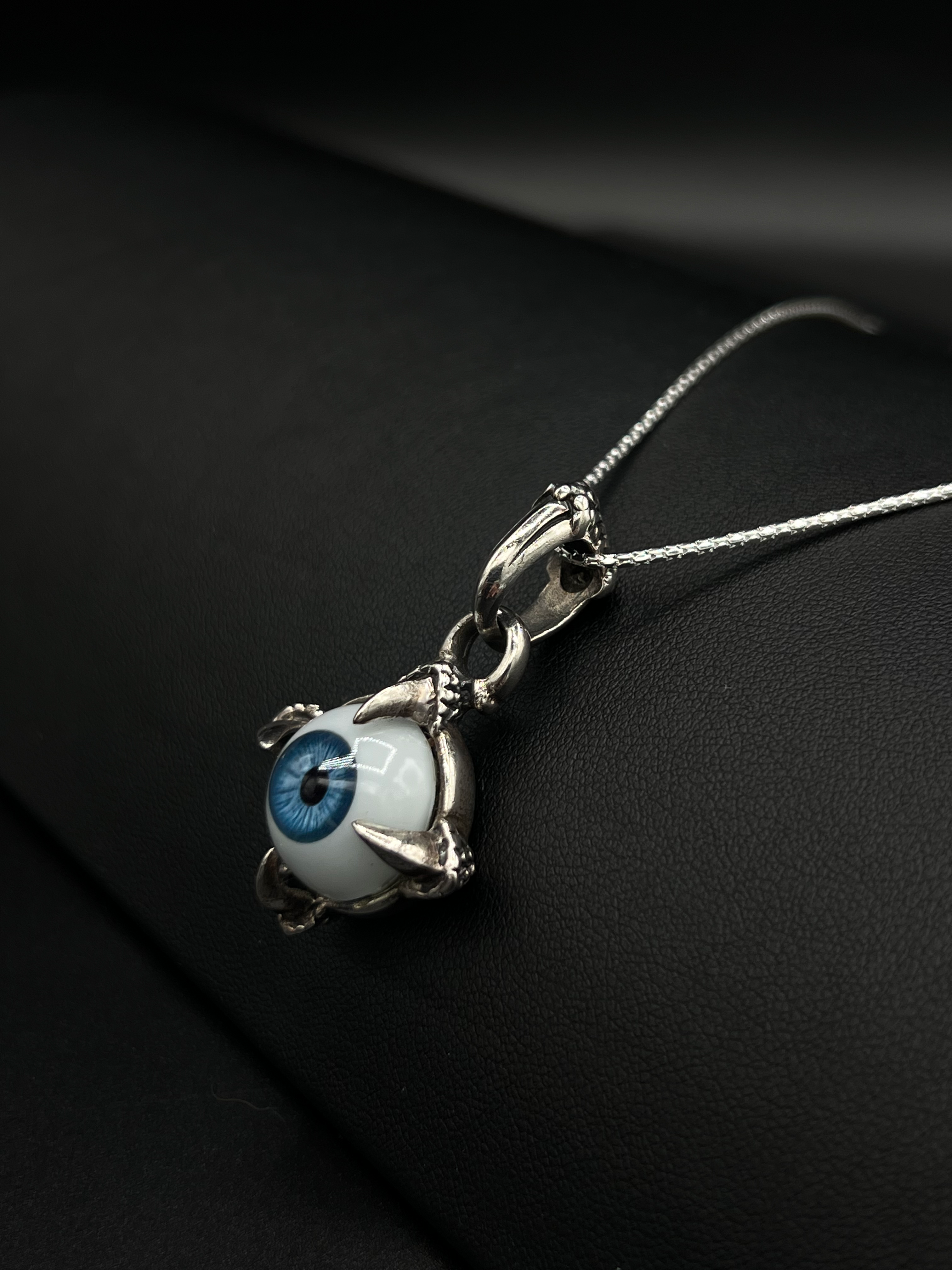 Spiked Evil Eye Pendant – Sterling Silver Gothic Talisman