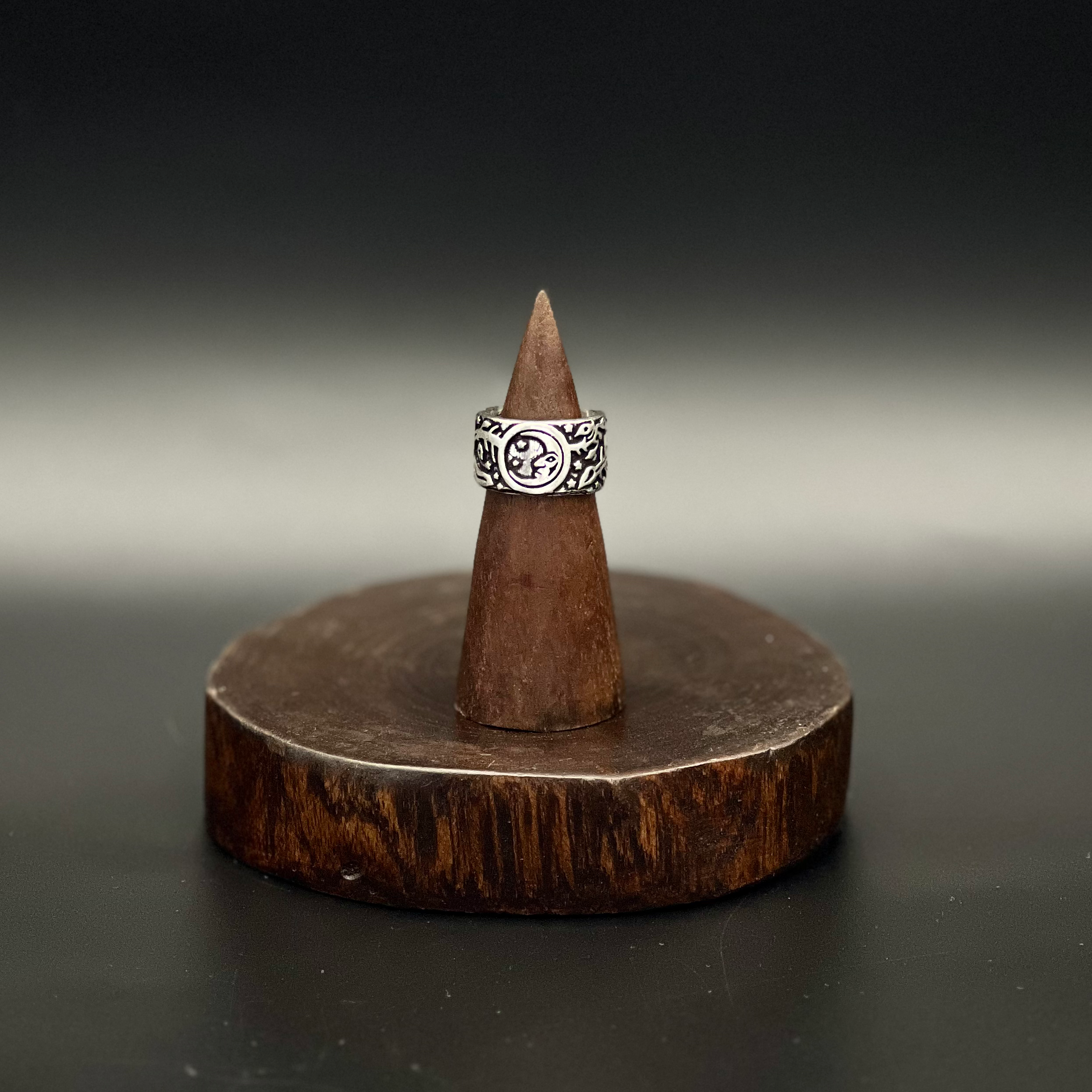 Celtic Knot Band Ring – Rustic Silver Boho Ring