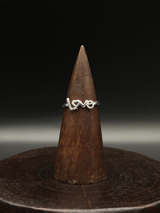 Love Script Ring – Sterling Silver