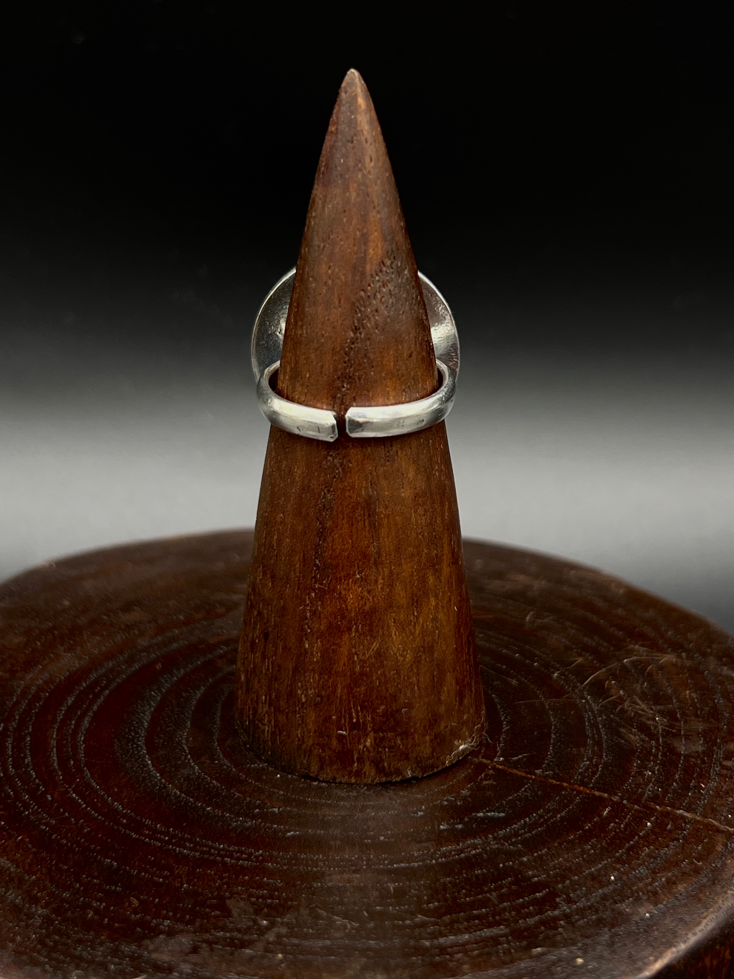 Silver Moon Coin Ring – Adjustable Boho Ring