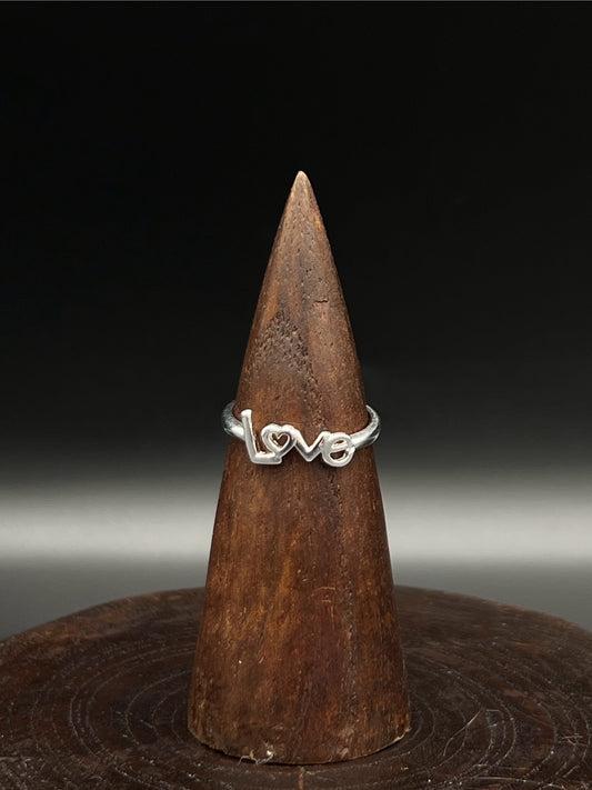 Love Script Ring – Sterling Silver