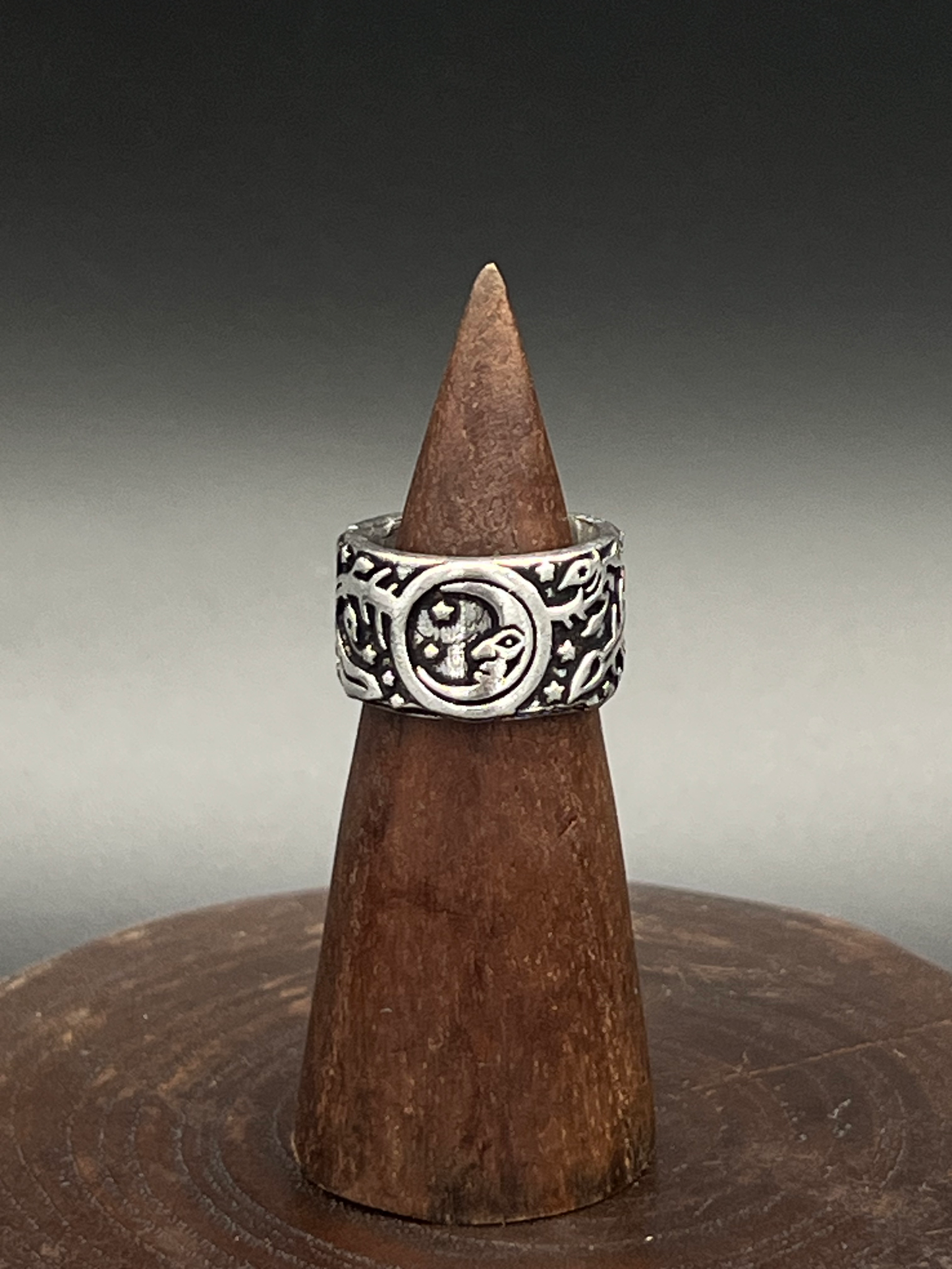 Celtic Knot Band Ring – Rustic Silver Boho Ring