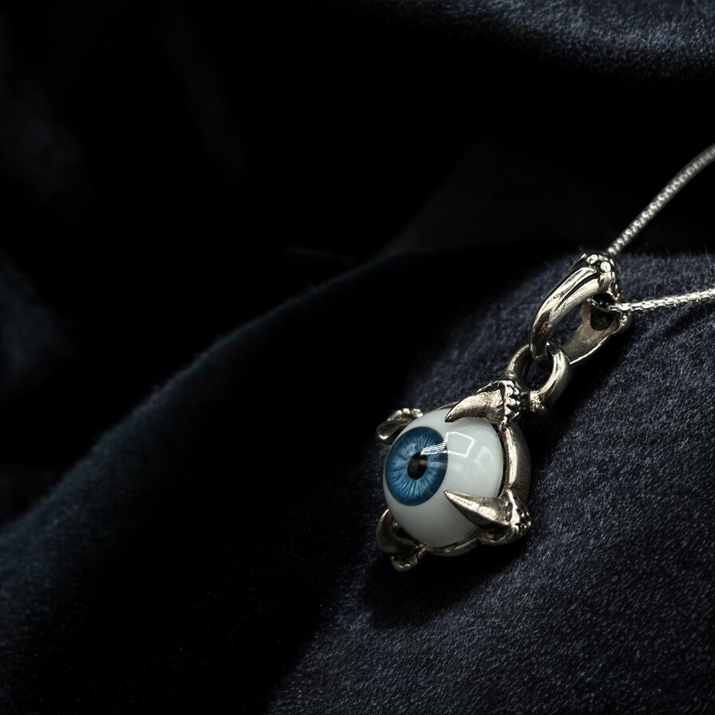 Spiked Evil Eye Pendant – Sterling Silver Gothic Talisman