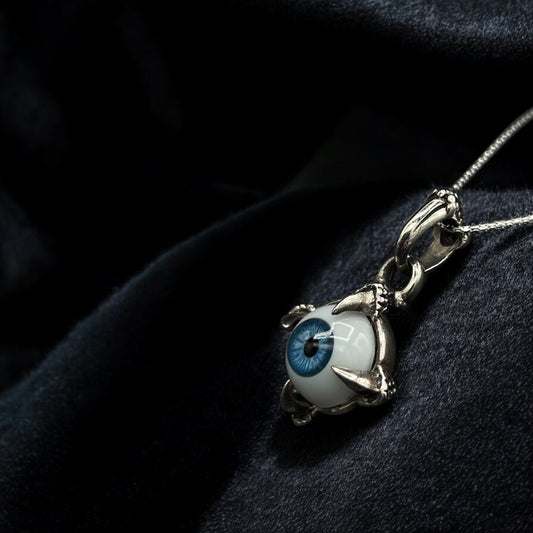 Spiked Evil Eye Pendant – Sterling Silver Gothic Talisman