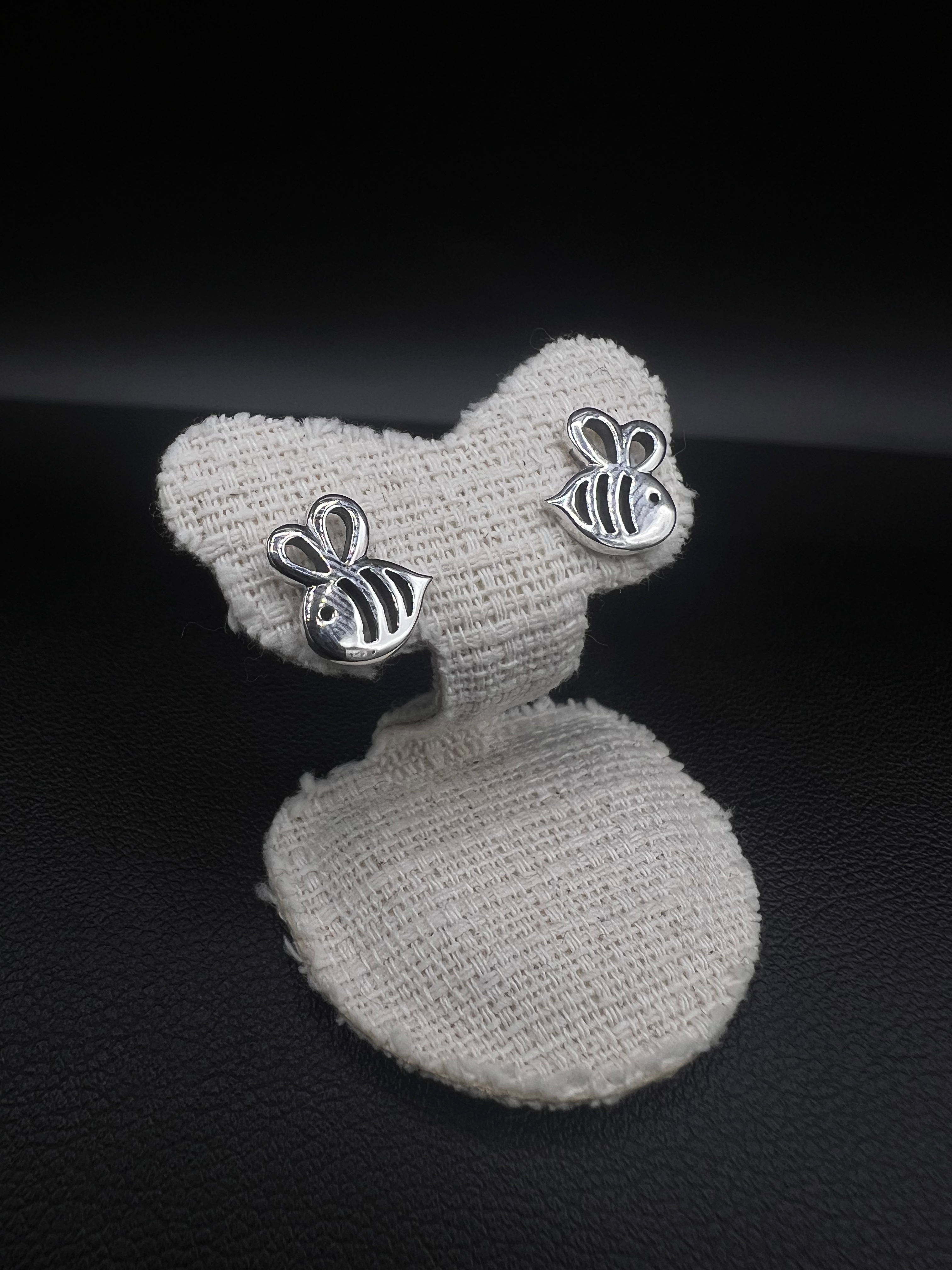 Sterling Silver Bee Stud Earrings | Nature-Inspired Jewellery