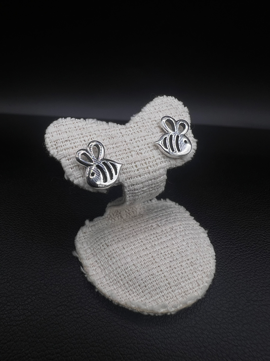 Sterling Silver Bee Stud Earrings | Nature-Inspired Jewellery
