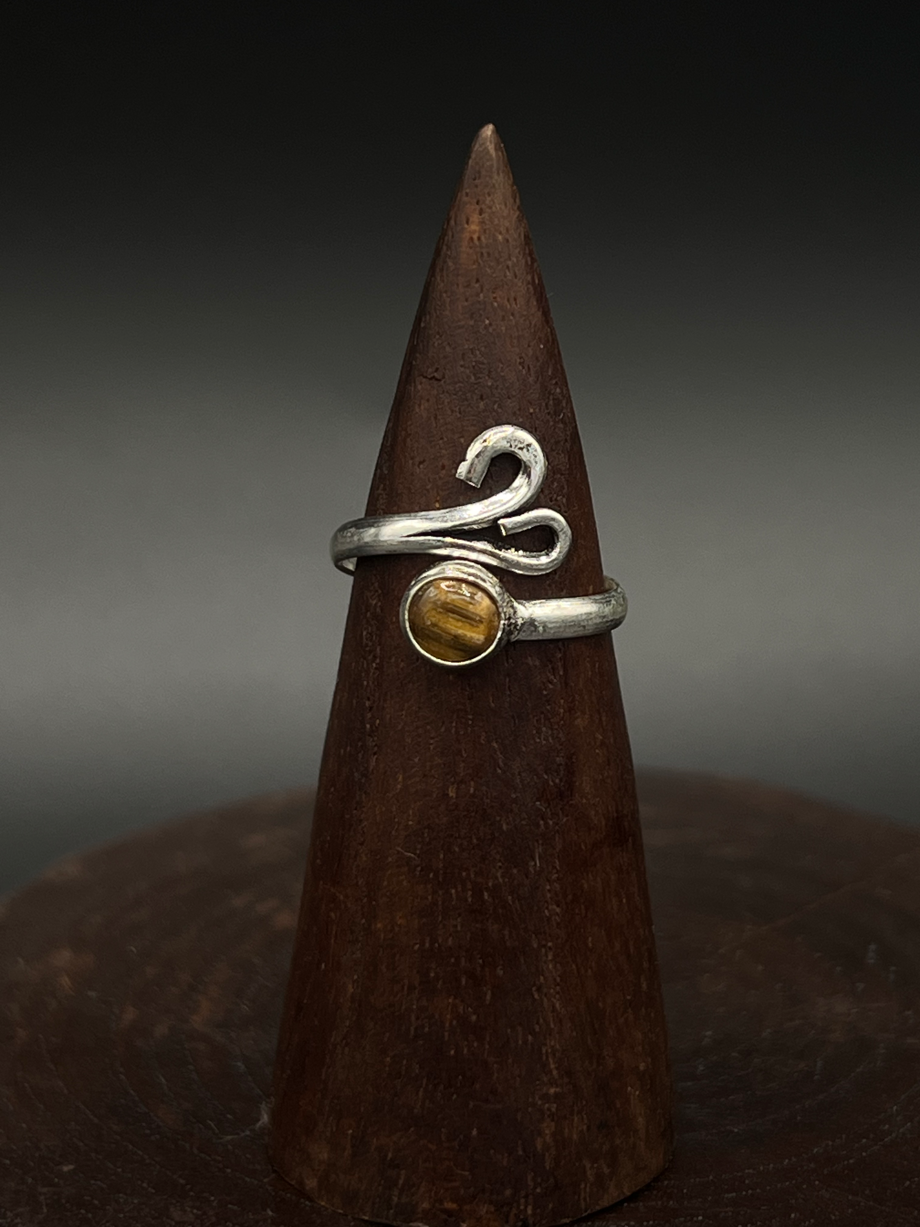 Tigers Eye Wrap Ring – Adjustable Boho Ring
