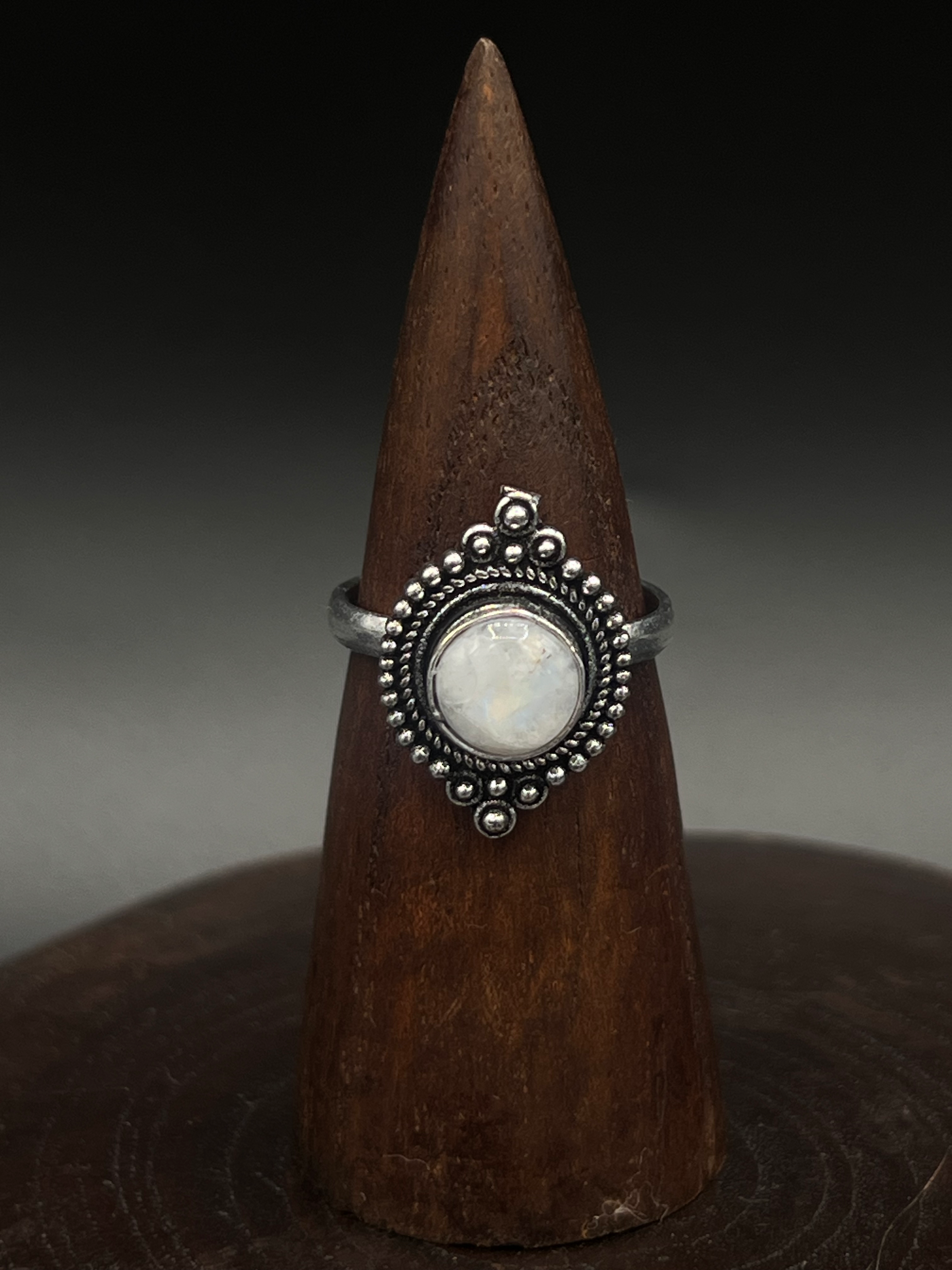 White Moonstone Crown Ring – Ethereal Boho Jewelry