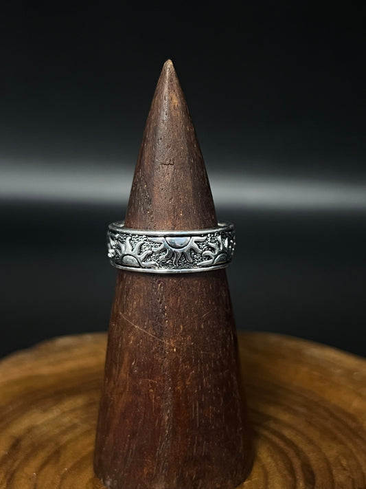 Solstice Celestial Band- White K Plated Copper Sun Ring