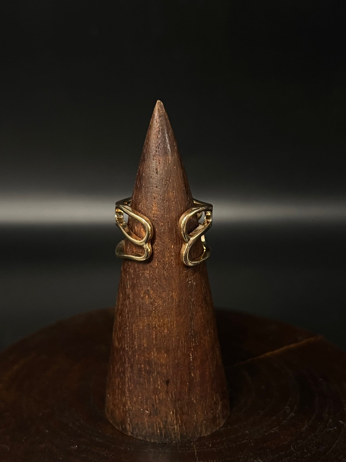 Whimsical Multi-Stone Orbit Ring – Boho Triple Gem Statement Ring