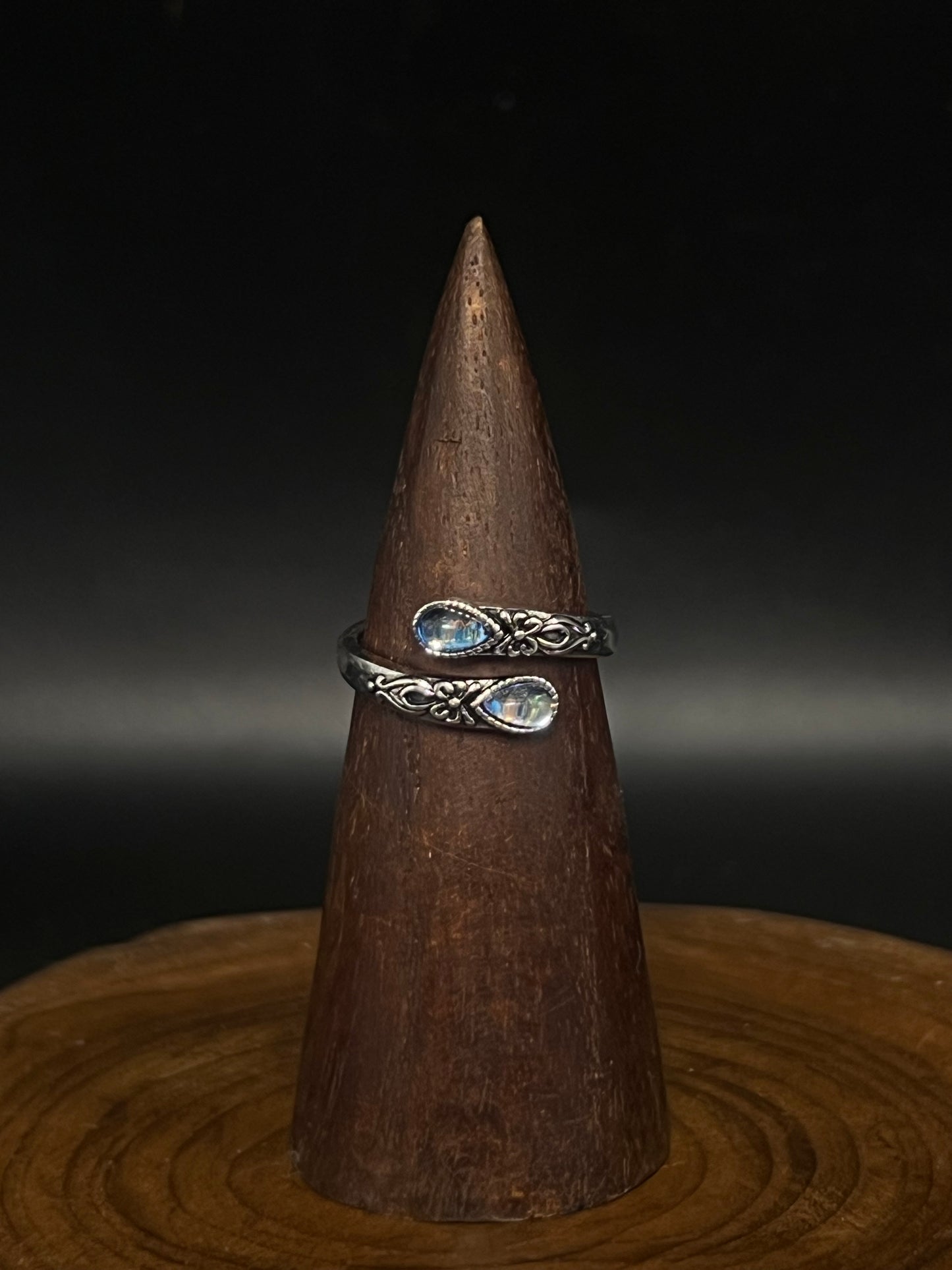 Vintage Aurora Teardrop Ring- Boho Wrap Ring for Women