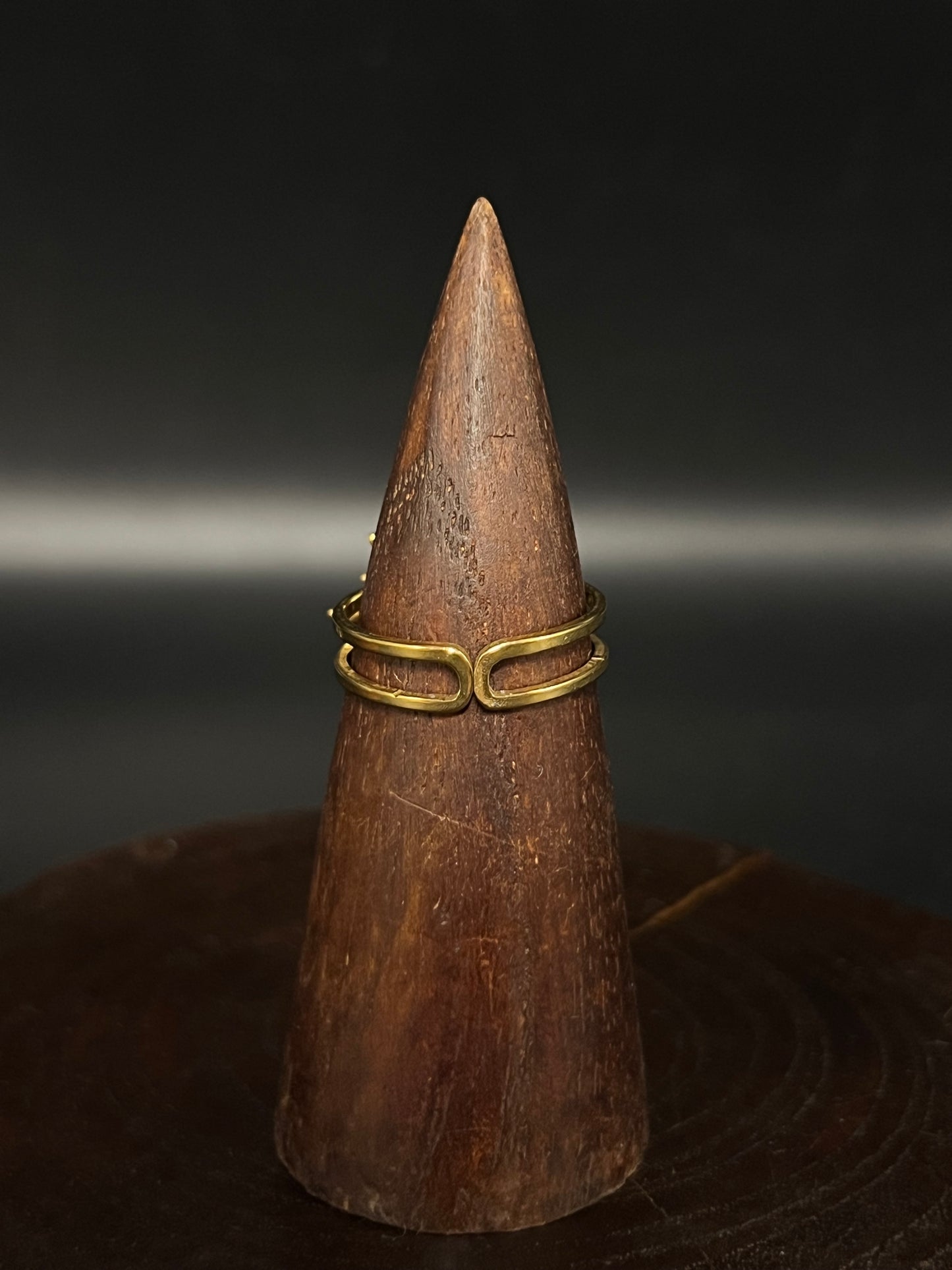 Celestial Sunburst Mother of Pearl Ring – Adjustable Split-Band Statement Ring