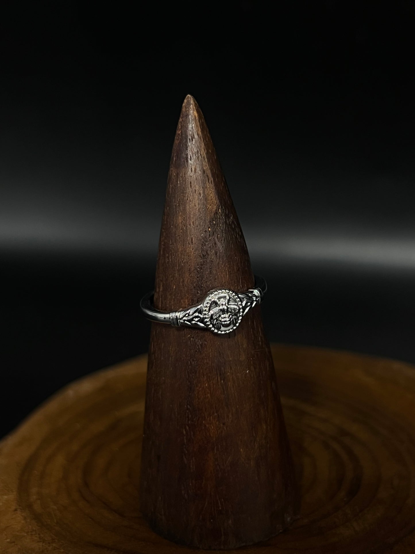 Imperial Bee Filigree Ring- White K Plated Copper & Zirconia