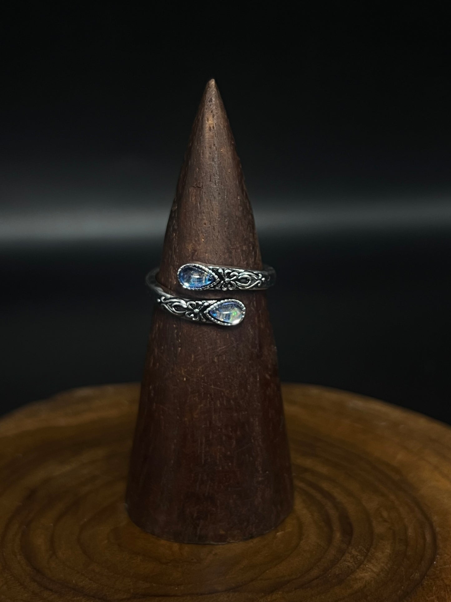 Vintage Aurora Teardrop Ring- Boho Wrap Ring for Women