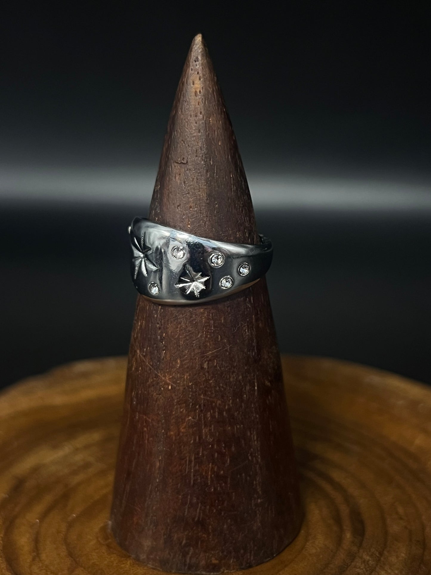 Waterproof Celestial Signet Ring - 18k Gold Plated Starry Dome Ring - Stainless Steel Jewelry