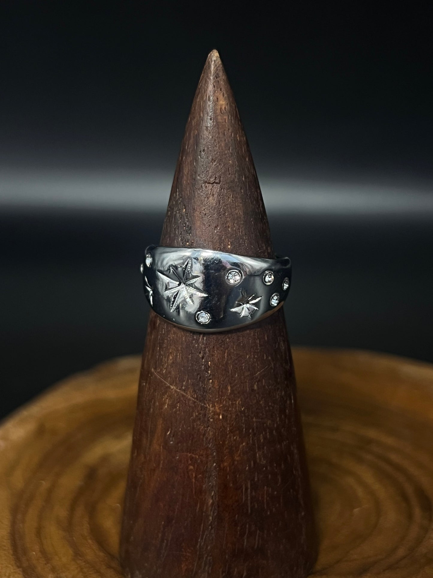 Waterproof Celestial Signet Ring - 18k Gold Plated Starry Dome Ring - Stainless Steel Jewelry