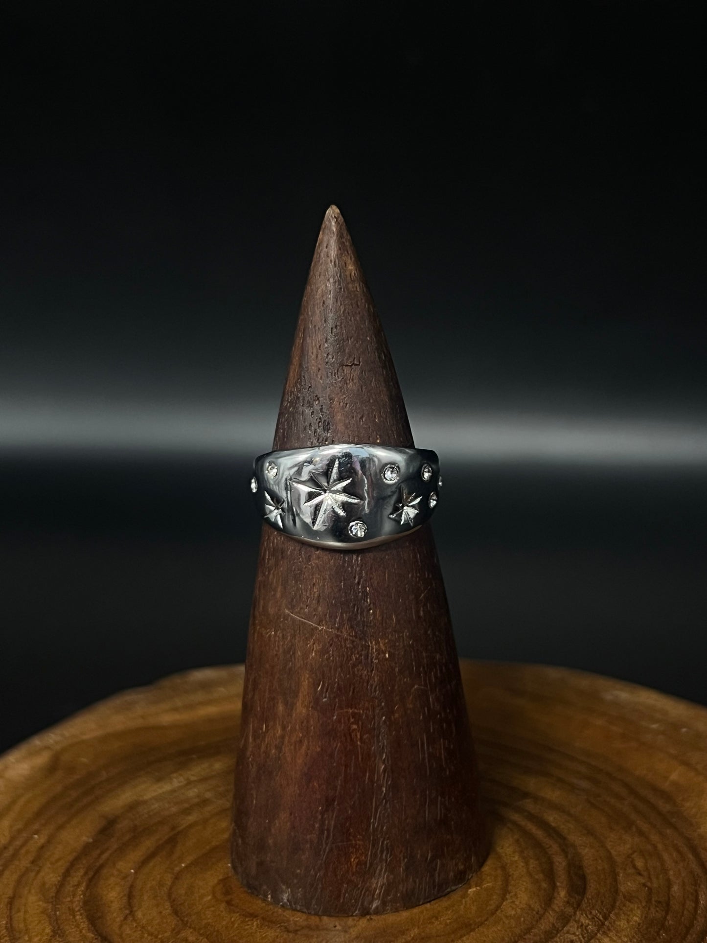 Waterproof Celestial Signet Ring - 18k Gold Plated Starry Dome Ring - Stainless Steel Jewelry