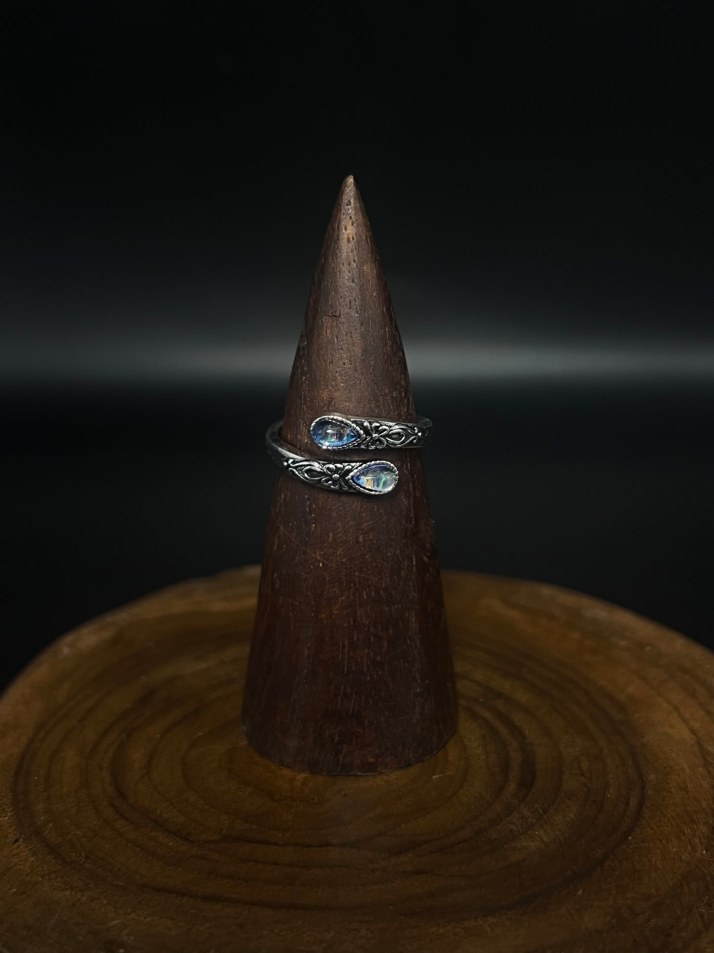 Vintage Aurora Teardrop Ring- Boho Wrap Ring for Women