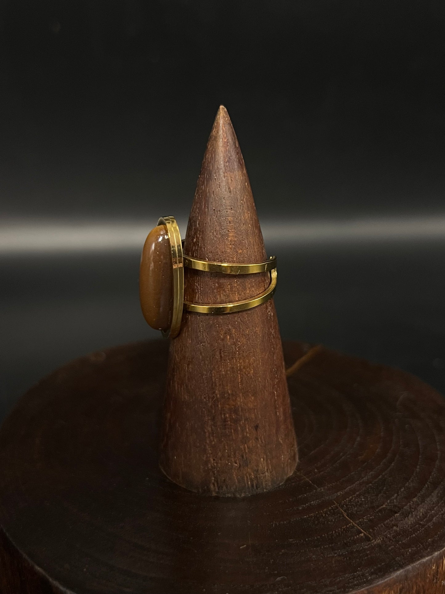 Textured Abstract Crescent Ring – Premium Stainless Steel Statement Band
