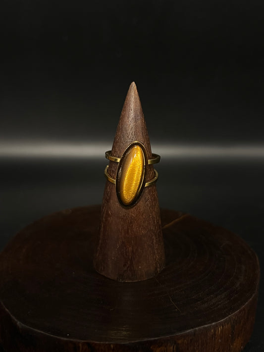 Textured Abstract Crescent Ring – Premium Stainless Steel Statement Band