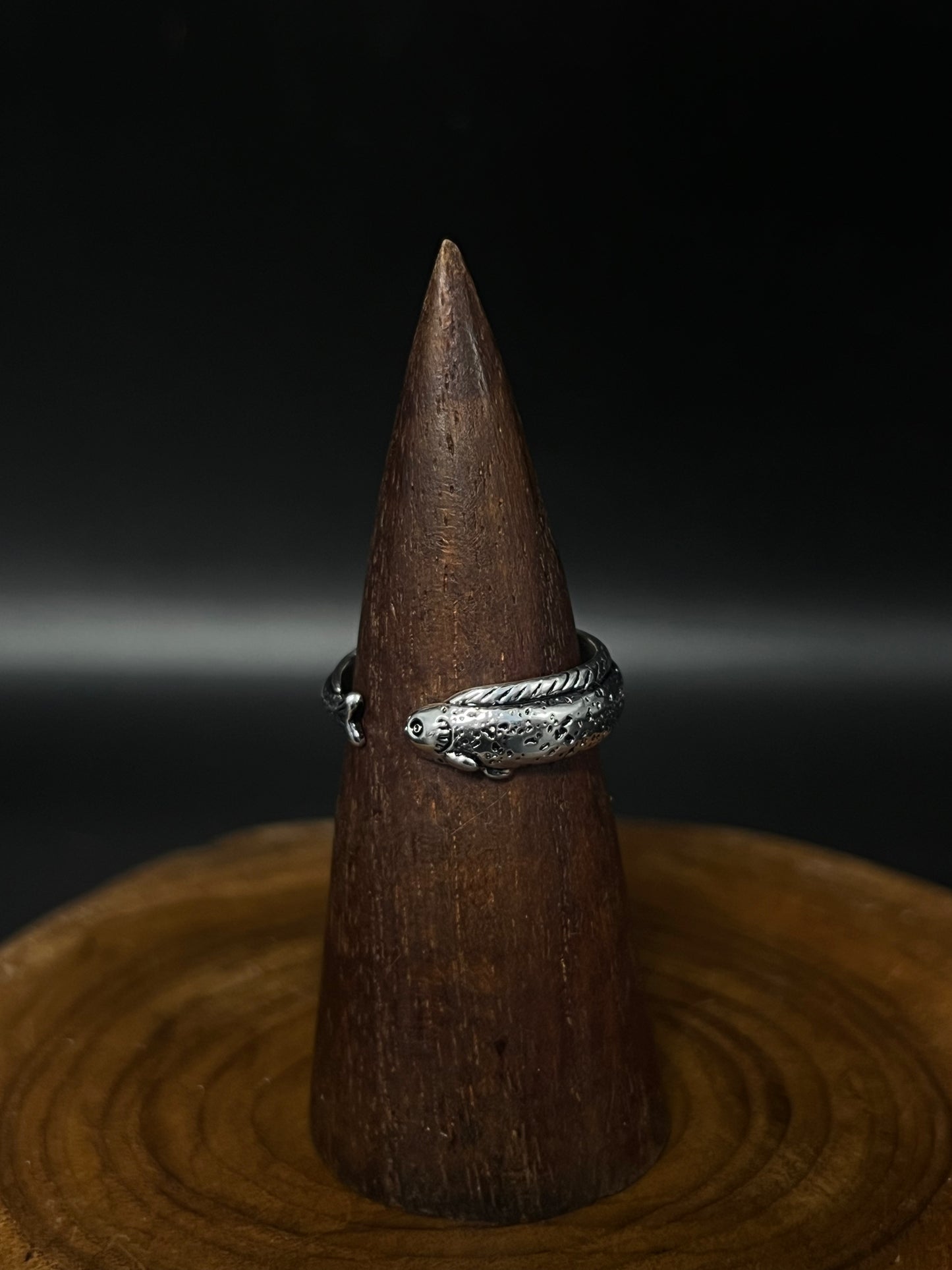 Vintage Copper Koi Fish Open Wrap Ring | Antique Earthy Statement Piece