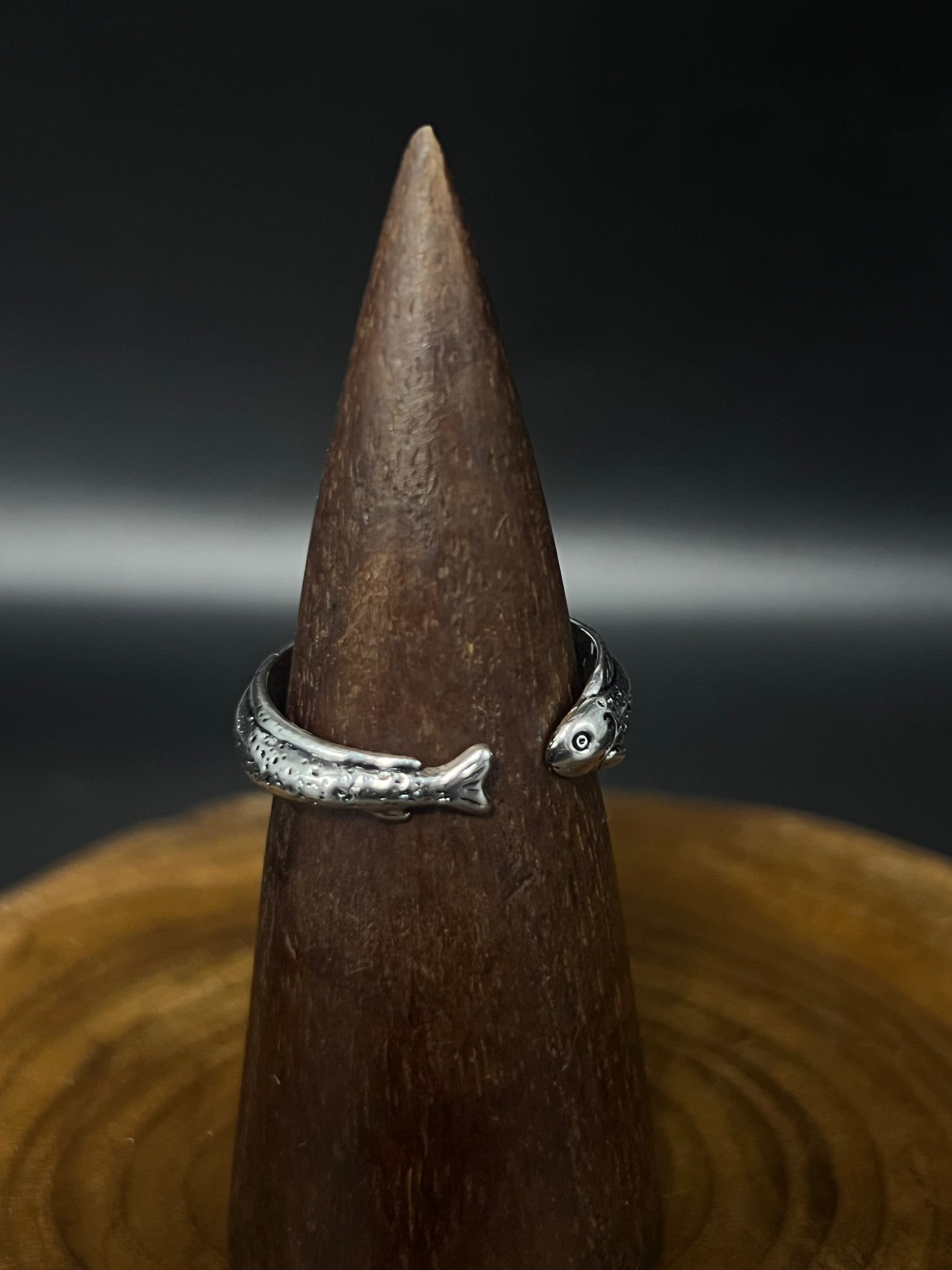 Vintage Copper Koi Fish Open Wrap Ring | Antique Earthy Statement Piece
